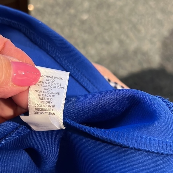 Spense Sleeveless Blue Dress Sheer Panels Size 8 - Picture 12 of 12